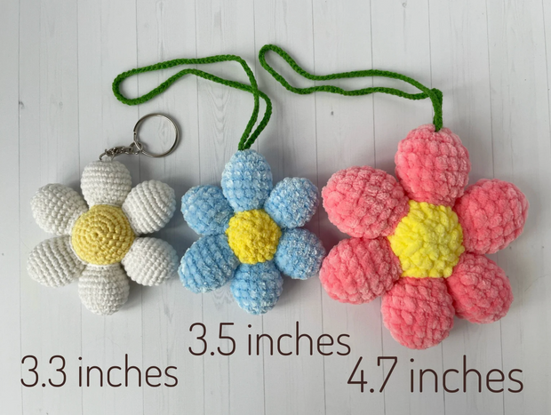 Crochet keychain  Crochet Afghan flower 