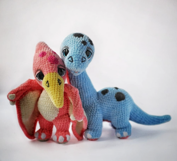 Set 5 in 1, dinosaur crochet pattern, crochet animal, crochet amigurumi, dinosaur toy - crochetpattern