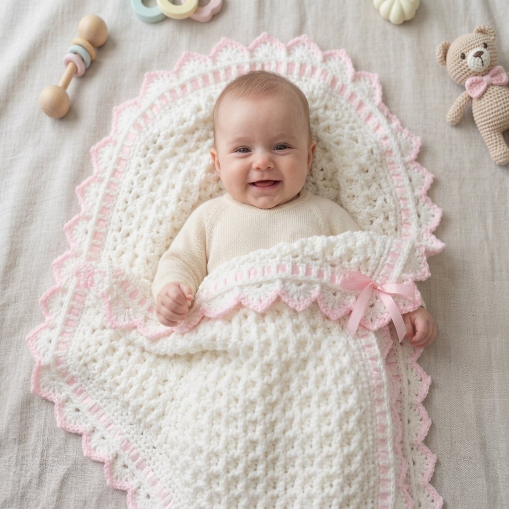 Snowdrop Stitch Baby Blanket