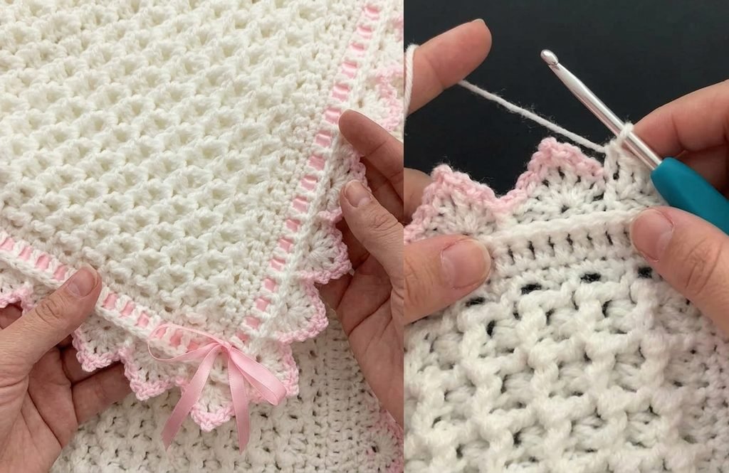 Snowdrop Stitch Baby Blanket