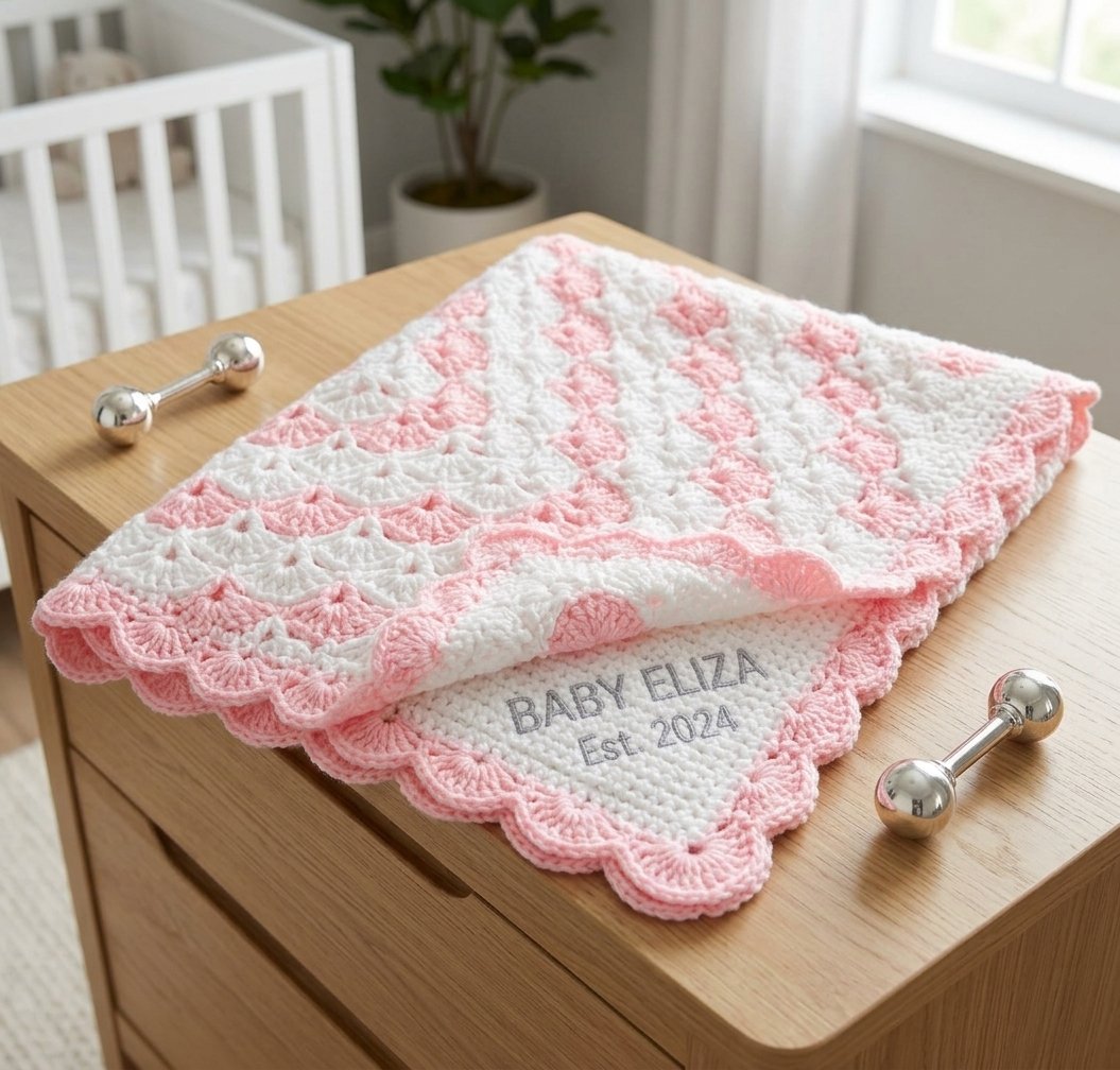 Square Shell Crochet Baby Blanket Pattern