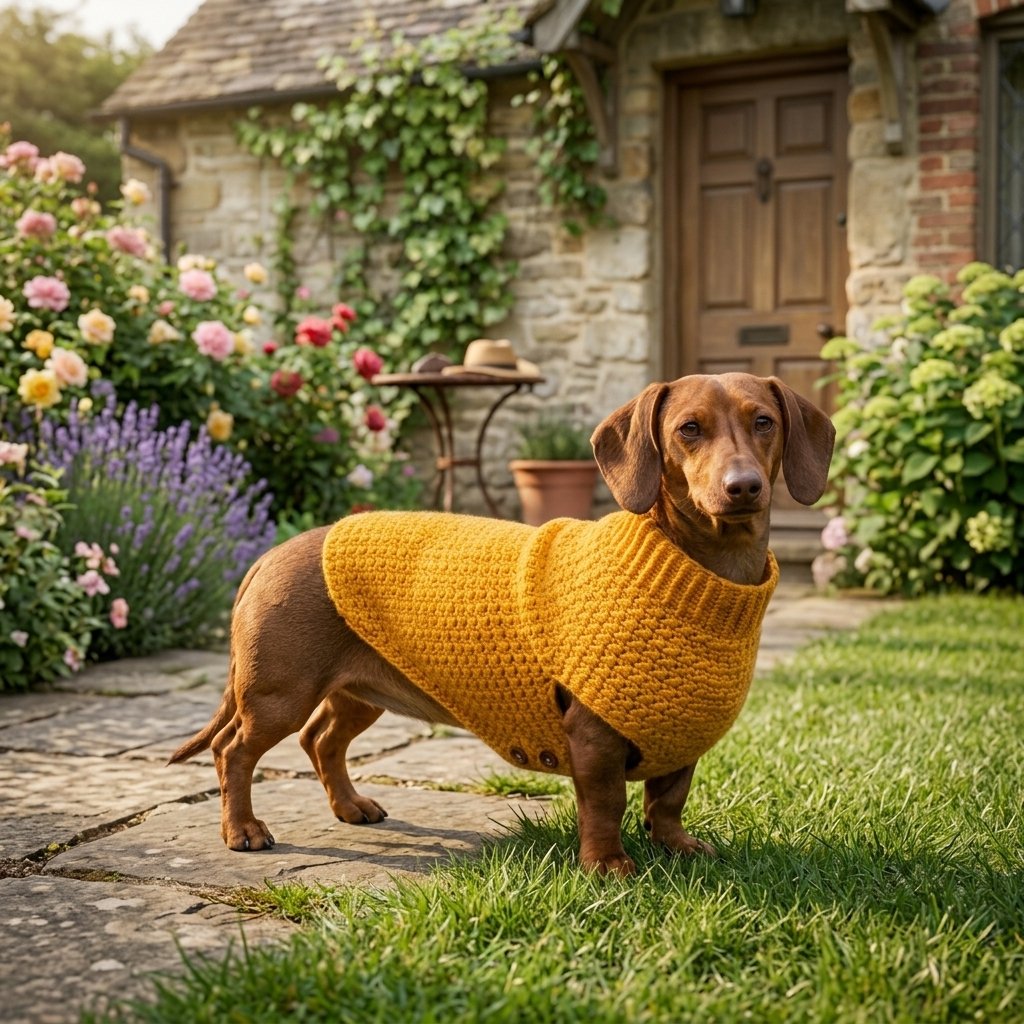 Crochet Dog Sweater Pattern: Easy Large Dog Sweater With Chest and Back Flaps