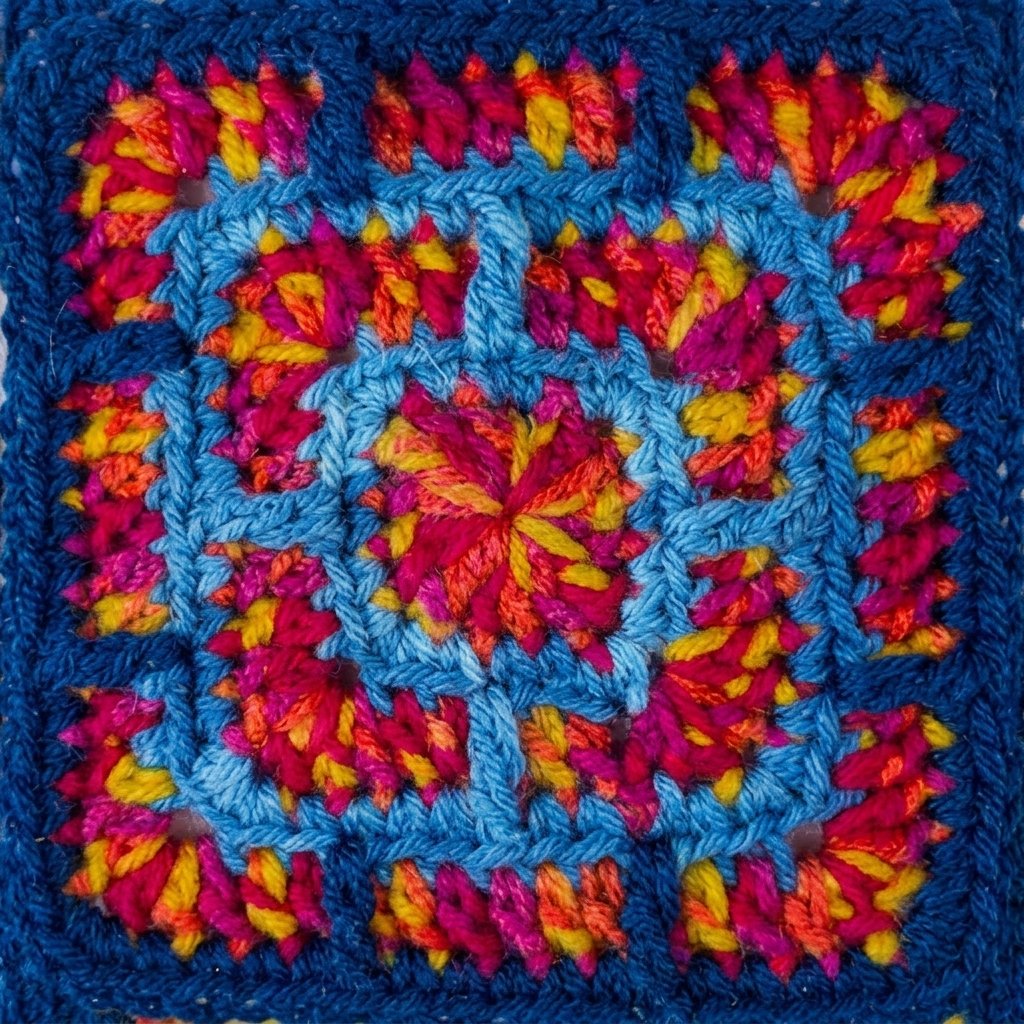 Crochet stained glass granny square