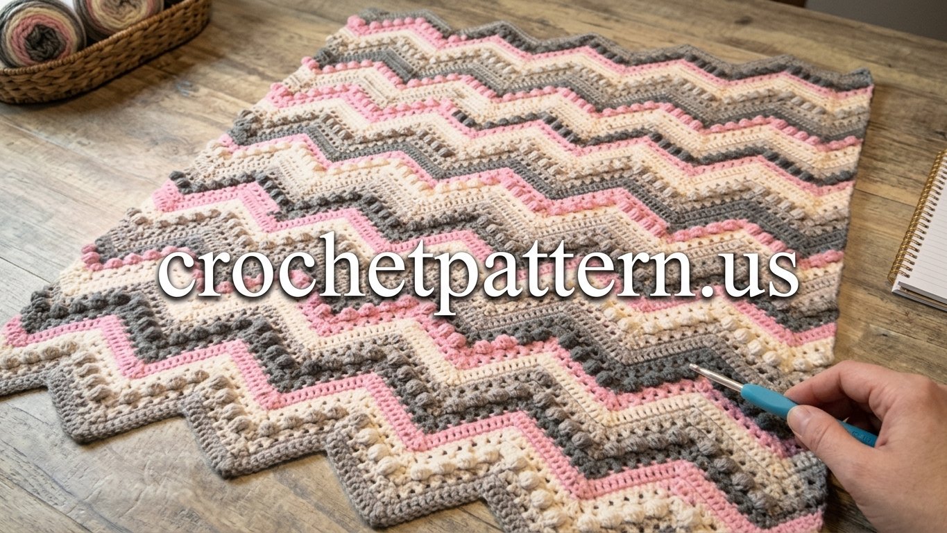 Crochet hugs and kisses wave blanket 